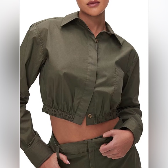 Good American Cropped Shirt NWT - Picture 3 of 13